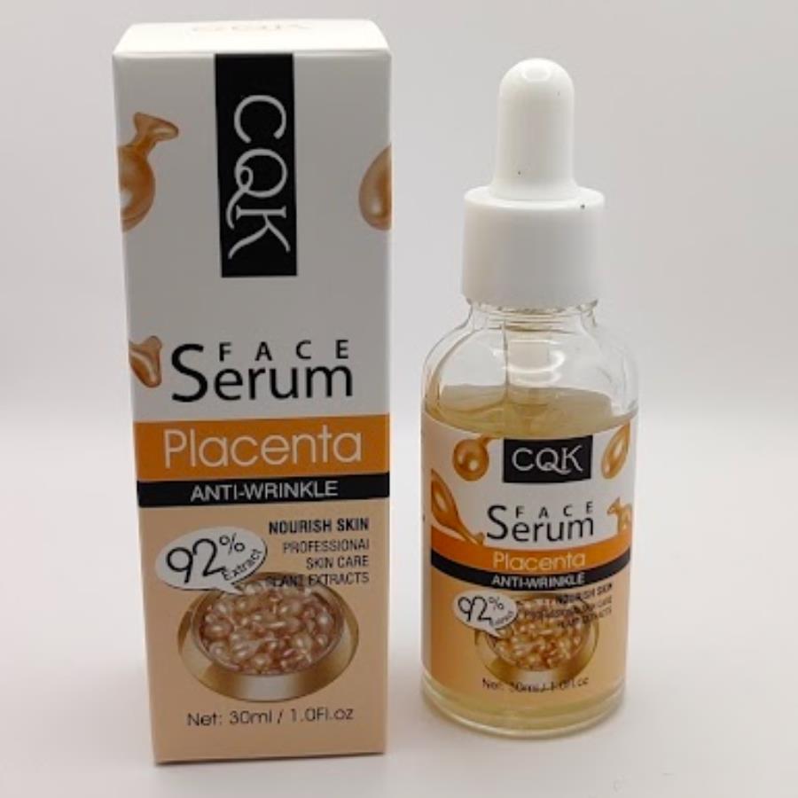 CQK Face Serum Placenta 30 ml – Anti Wrinkle Nourish (92% plant extracts)